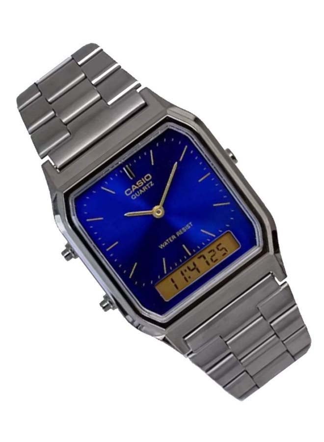 CASIO Men Stainless Steel Analog Digital Wrist Watch AQ-230GG-2ADF - 33 mm - Grey - Image 2
