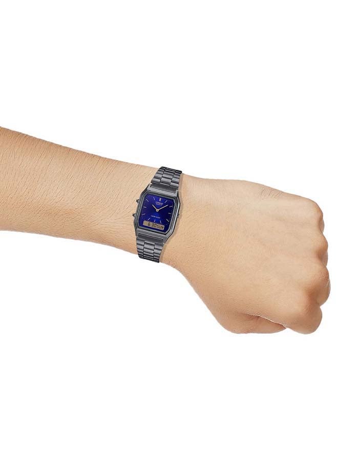 CASIO Men Stainless Steel Analog Digital Wrist Watch AQ-230GG-2ADF - 33 mm - Grey - Image 4