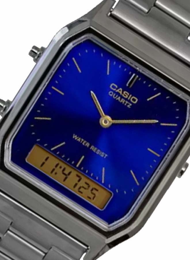 CASIO Men Stainless Steel Analog Digital Wrist Watch AQ-230GG-2ADF - 33 mm - Grey - Image 3