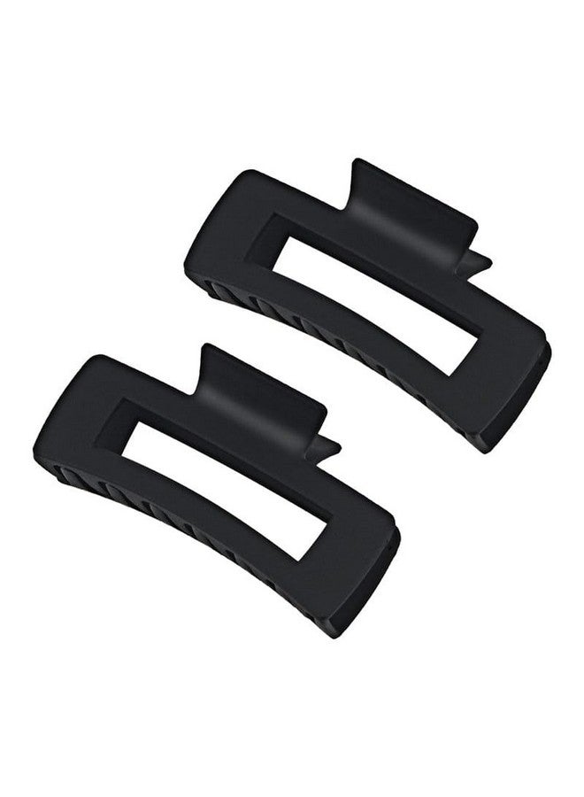HKD SALES 2 PCS PREMIUM Black Hair Claw Clips Large for Women Girls, 4.2'' Matte Rectangle Hair Clips for Thick Hair, Nonslip Hair Cutcher Jaw Clips Hair Clamps|BLACK COLOR - Image 1