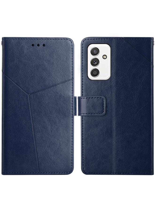 اس-توب جراب لهاتف Samsung Galaxy A82 5G Y بخياطة أفقية من الجلد مع حامل وفتحات للبطاقات ومحفظة وإطار للصور - Image 1