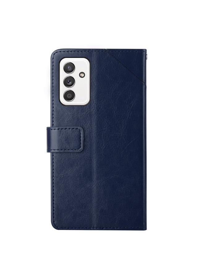 اس-توب جراب لهاتف Samsung Galaxy A82 5G Y بخياطة أفقية من الجلد مع حامل وفتحات للبطاقات ومحفظة وإطار للصور - Image 3