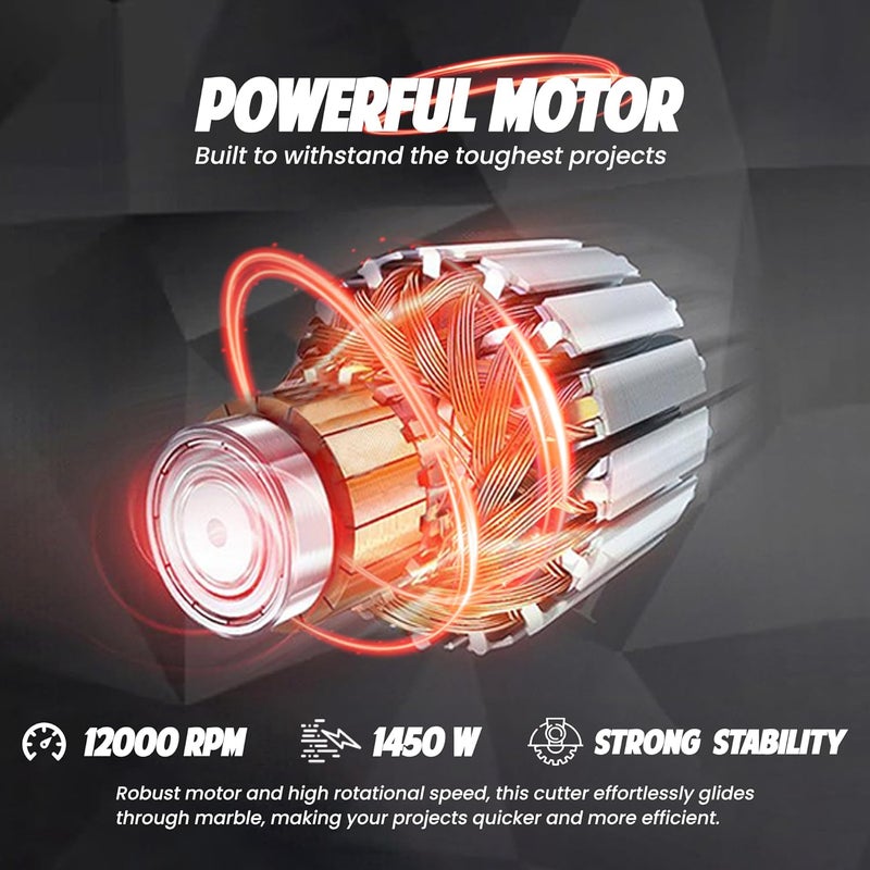 AEGON Marble Cutter AC4HD 1370W Copper Armature 13500 RPM Wheel dia 110 mm Cutting Depth 34mm - Image 2