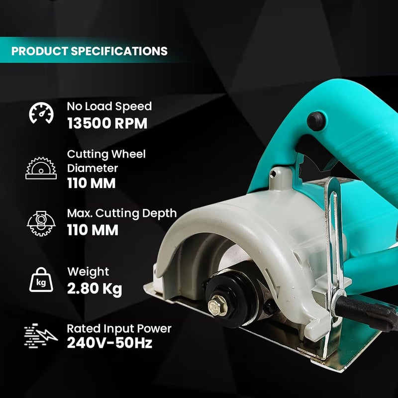 AEGON Marble Cutter AC4HD 1370W Copper Armature 13500 RPM Wheel dia 110 mm Cutting Depth 34mm - Image 3