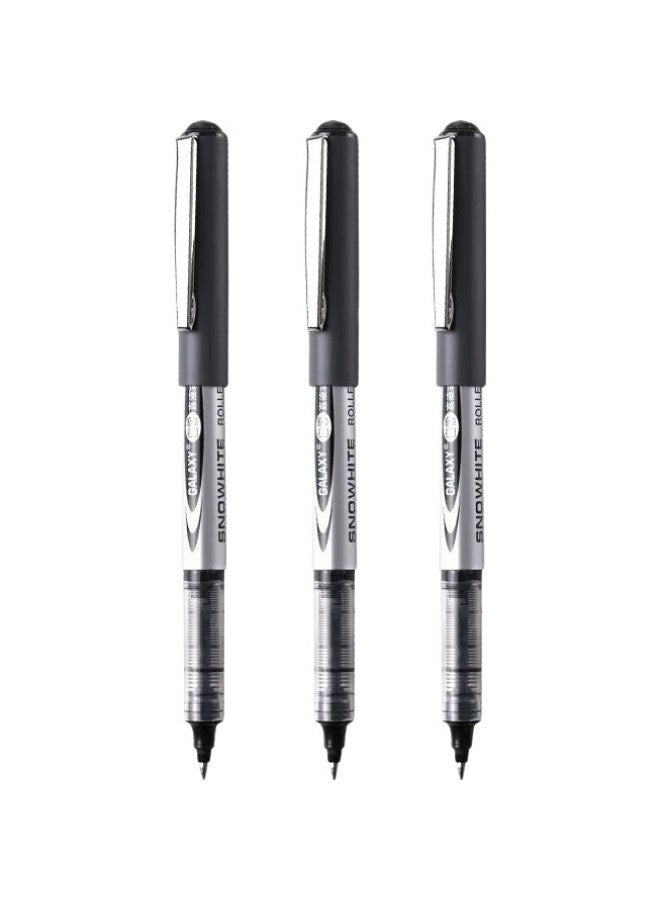 Snowhite Rollerball Pen, Bullet Tip, 0.5Mm Quick-Drying Gel Ink, Student Ballpoint Pen, Office Supplies, Signature Pen, Black, 50 Pens/Box, Pvr-155 - Image 2