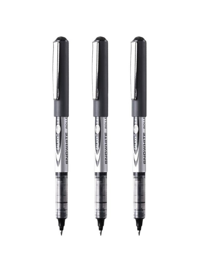Snowhite Rollerball Pen, Bullet Tip, 0.5Mm Quick-Drying Gel Ink, Student Ballpoint Pen, Office Supplies, Signature Pen, Black, 50 Pens/Box, Pvr-155 - Image 1