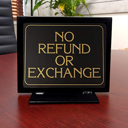 Store Fixtures Direct Elegant No Refund or Exchange Business Sign - 5.5" H x 7" W, 1 Sign - Image 2