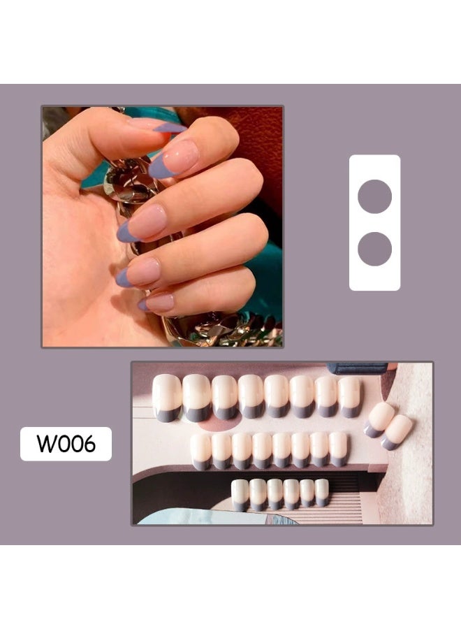 Goolsky Taro Purple French Round Head Press-on Nails for Elegant Daily Wear - Image 4