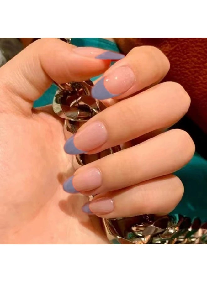 Goolsky Taro Purple French Round Head Press-on Nails for Elegant Daily Wear - Image 1