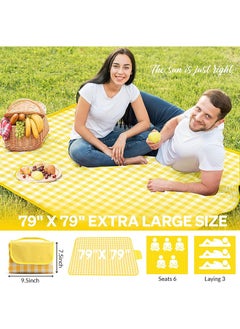 Fanski Outdoor Picnic Blanket Foldable Large Beach Blanket Oversize 79''*79'', Waterproof Sandproof Camping Picnic Blanket with Carry Strap, Portable Picnic Mat for Travel, Picnic, Outdoor  - Image 2