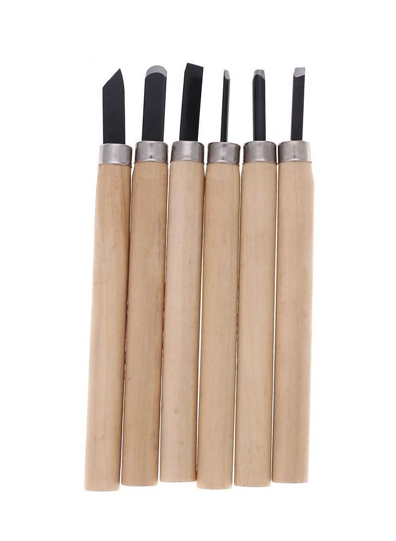 LAWAZIM Wood Carving Set - 2 Packs of 6 Piece - Carving chisels set Chip Spoon Detail Palm Wood carving chisels and gouges set for Beginners and Professionals Crafting Woodcraft Carving Knife - Image 2