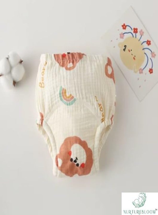NURTUREBLOOM, 100% Muslin Cotton Potty Training Pull-Up Underwear for Toddler (1 Pack of 6, 18–30 lbs, 9+ Months), Reusable, Leak-Resistant, Breathable for Sensitive Skin - Image 2