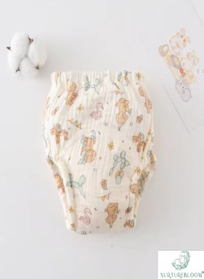 NURTUREBLOOM, 100% Muslin Cotton Potty Training Pull-Up Underwear for Toddler (1 Pack of 6, 18–30 lbs, 9+ Months), Reusable, Leak-Resistant, Breathable for Sensitive Skin - Image 5