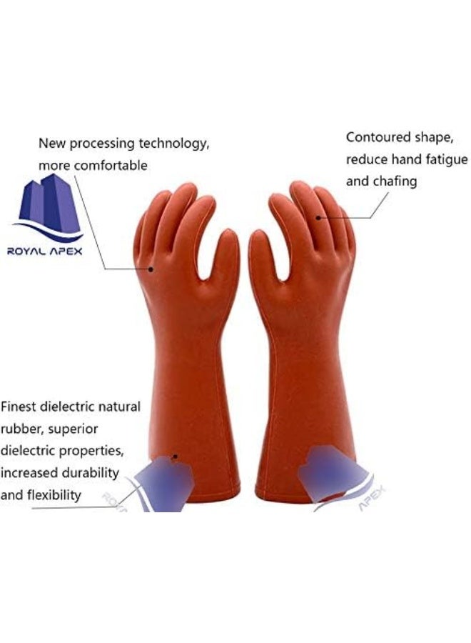 Royal Apex Electrical Insulated Lineman Rubber Gloves Electrician High Voltage Hand Shape Waterproof Safety Protective Work Gloves Insulating For Man And Woman 22Kv - Image 3