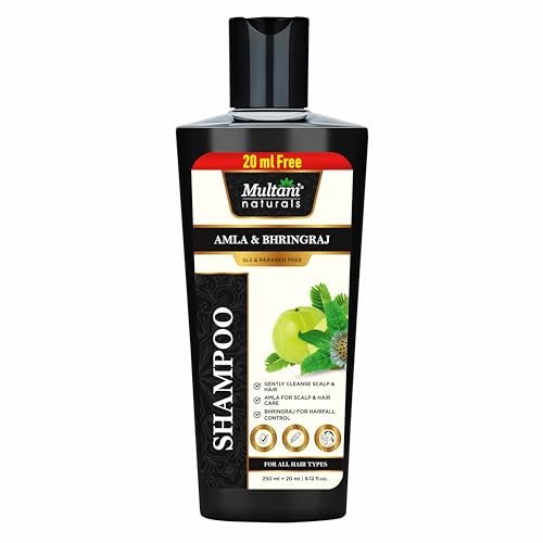 Multani Natural Amla & Bhringraj Shampoo (270 ml) | for Reducing Scalp Irritation & Premature Greying | For Hair Growth ,Dandruff Control & Reducing Scalp Irritation | Paraben & SLS-Free| Dermatologically Tested | Suitable for All Hair Types - Image 1