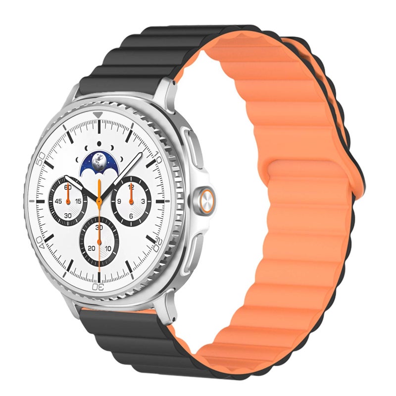 Adjustable Silicone Sport Smartwatch Band Compatible with Samsung Galaxy Watch 8 Classic with Fit Soft Strap and Quick Daily Replacement Black - Image 1