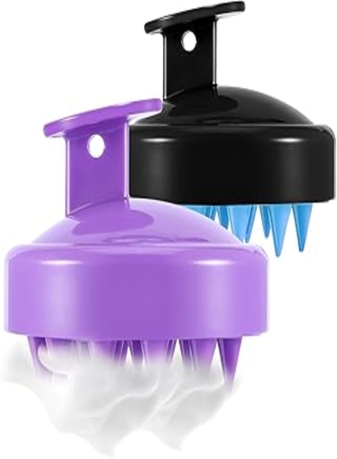 U-Kiss 2 Pack Scalp Massager Shampoo Brush, U-Kiss Silicone Scalp Care Hair Brush Scrubber, Hair Washing Brush Scalp Exfoliator Brush for Dandruff, Head Scrubber for All Hair Types of Women Men 