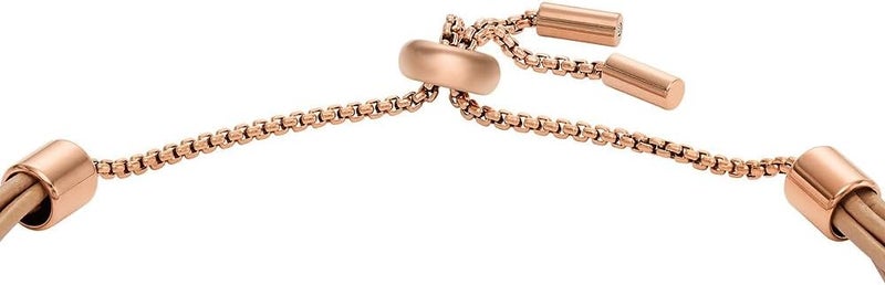 فوسيل سوار Fossil All Stacked Up للنساء بسلسلة من الجلد البني، طول السوار 216 مم، عرض 2 مم، JF04472791، مقاس واحد، مصنوع من الفولاذ المسبوك - Image 5