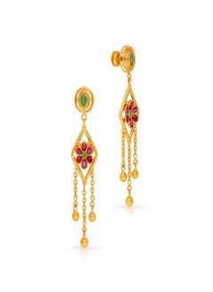 Malabar Gold and Diamonds 22 Carat 916 Purity Precia Gemstone Earrings PGNFNC323ER1Y  - Image 1