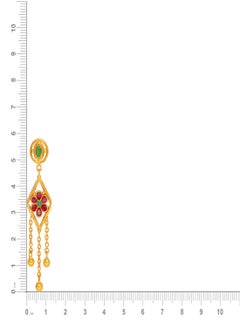 Malabar Gold and Diamonds 22 Carat 916 Purity Precia Gemstone Earrings PGNFNC323ER1Y  - Image 4