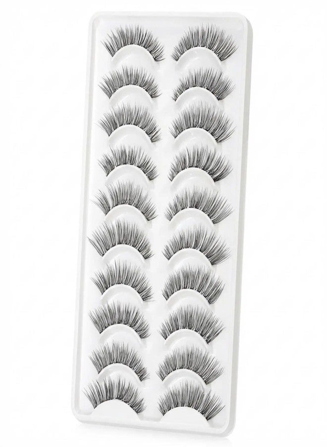 LZM 14mm False Lashes Lashes Wispy False Eye Lashes Soft and Long Eyelashes Beginner(07) - Image 5