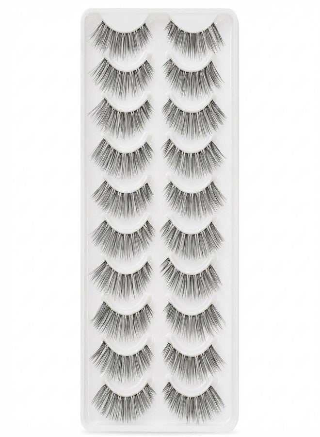 LZM 14mm False Lashes Lashes Wispy False Eye Lashes Soft and Long Eyelashes Beginner(07) - Image 1