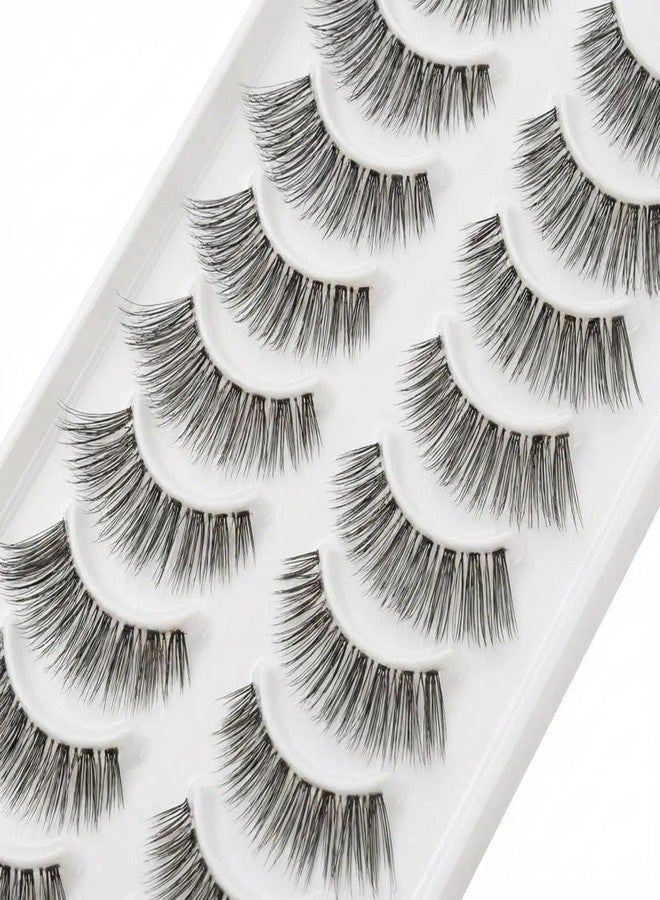LZM 14mm False Lashes Lashes Wispy False Eye Lashes Soft and Long Eyelashes Beginner(07) - Image 4