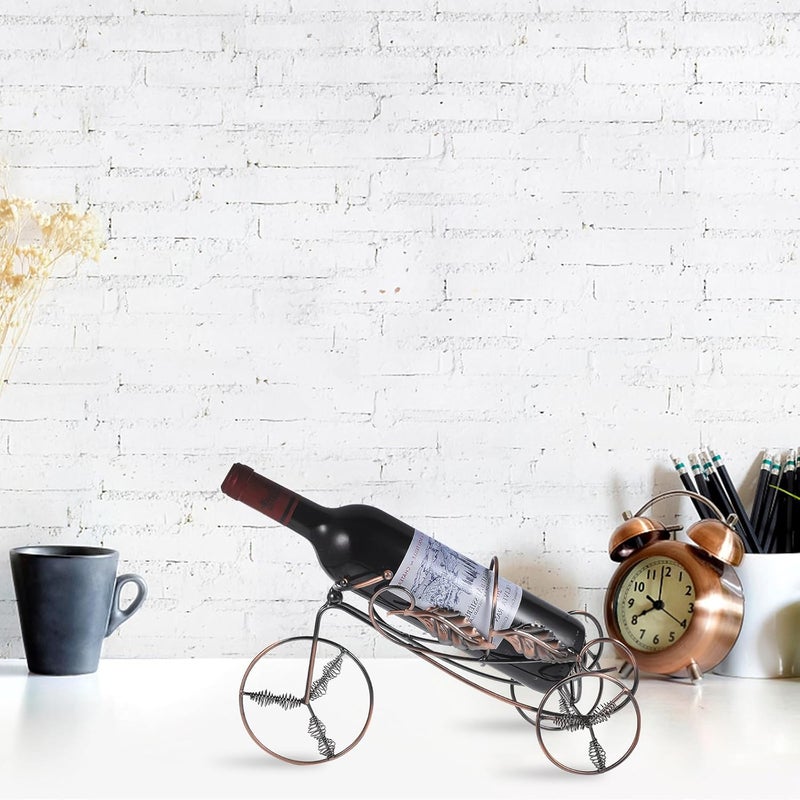ABOOFAN Decorative Metal Wine Rack Tabletop Bottle Holder Vintage Trailer Shaped Wine Display Stand for Home Bar and Dining Room - Image 5