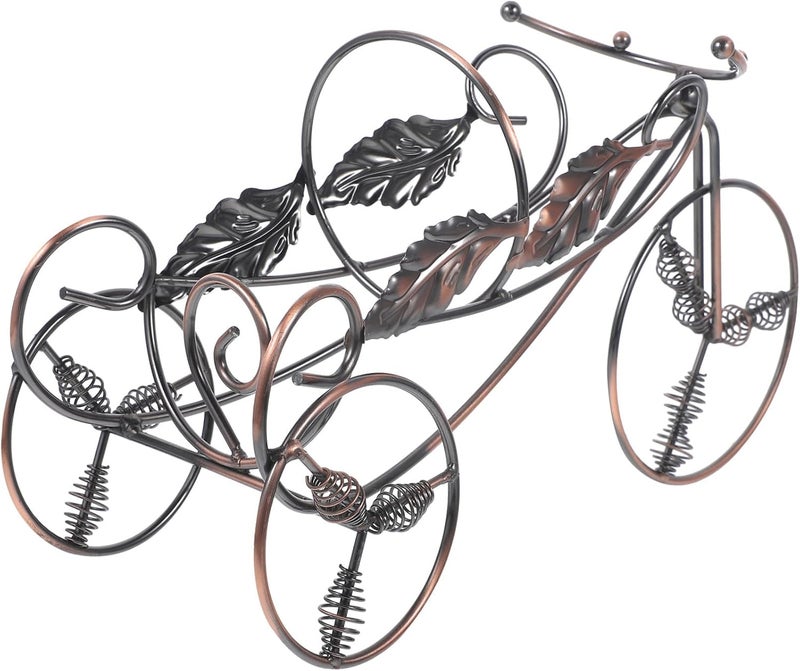 ABOOFAN Decorative Metal Wine Rack Tabletop Bottle Holder Vintage Trailer Shaped Wine Display Stand for Home Bar and Dining Room - Image 1
