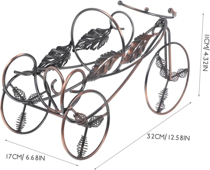 ABOOFAN Decorative Metal Wine Rack Tabletop Bottle Holder Vintage Trailer Shaped Wine Display Stand for Home Bar and Dining Room - Image 2