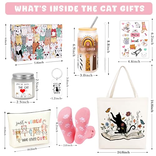 UNQJRY Cat Gifts for Women, Cat Lover Gifts for Women, Christmas Gift for Cats Lovers, Cats Themed Gift - Image 2