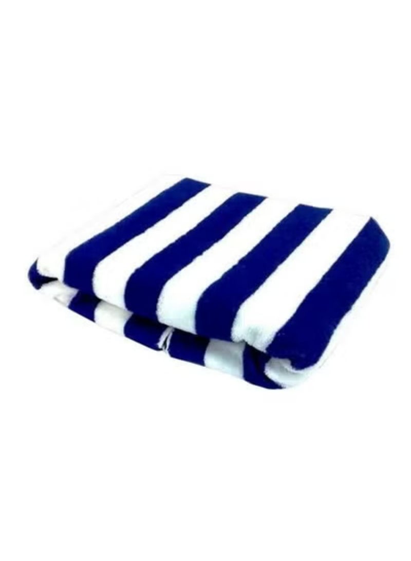 Blue & White Striped Beach Towel 180×90cm - Image 1