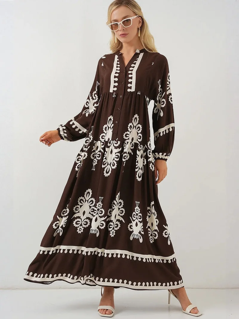 بيغ دارت BDART Printed V-Neck Maxi Dress