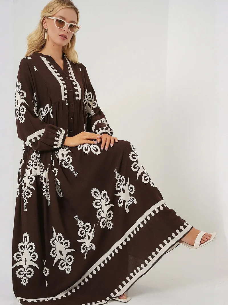 بيغ دارت BDART Printed V-Neck Maxi Dress