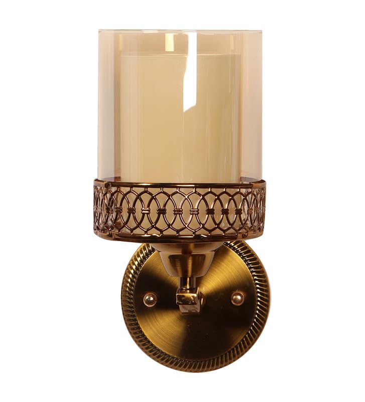 ELIANTE Gyan Iron Wall Light | Glass Wall Lamp for Living Room, Bedroom, Dining Room, Kitchen | - S-480-1W | 3 Years Warranty | Free - LED LAMP - Image 5