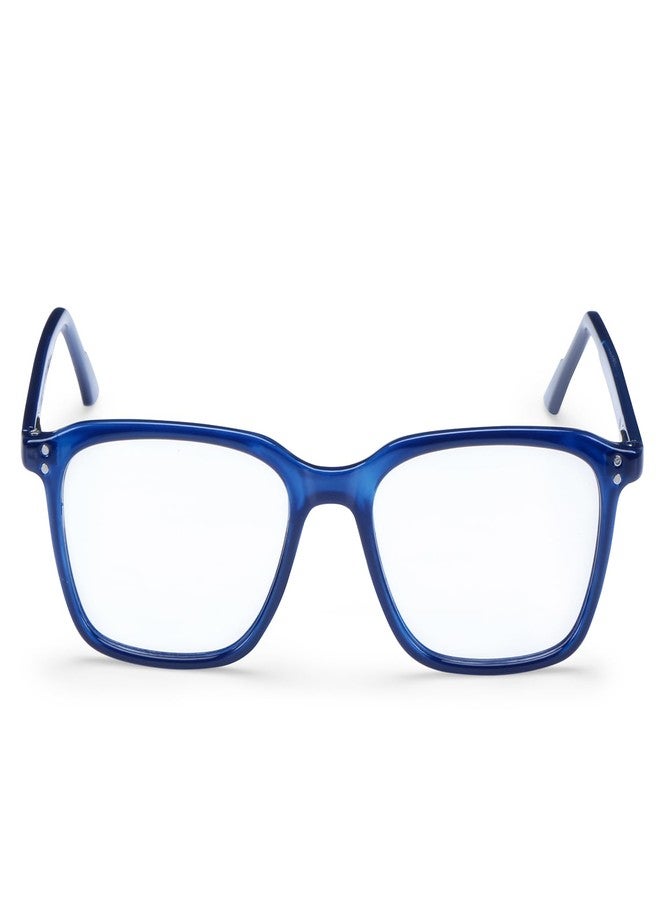 AEC Magna Blue Light Blocking Glasses Zero Power Computer Glasses BlueRazr Lenses Anti Glare Lightweight UV Protection Full Rim Square Eyeglasses for Men and Women | M8804 (Deep Blue) - Image 3