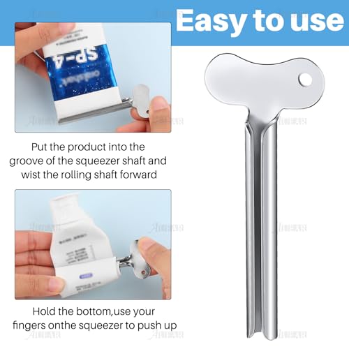 AUEAR, Stainless Steel Toothpaste Squeezer Tube Key Silver for Home Hair Dye (Set of 10) - Image 5