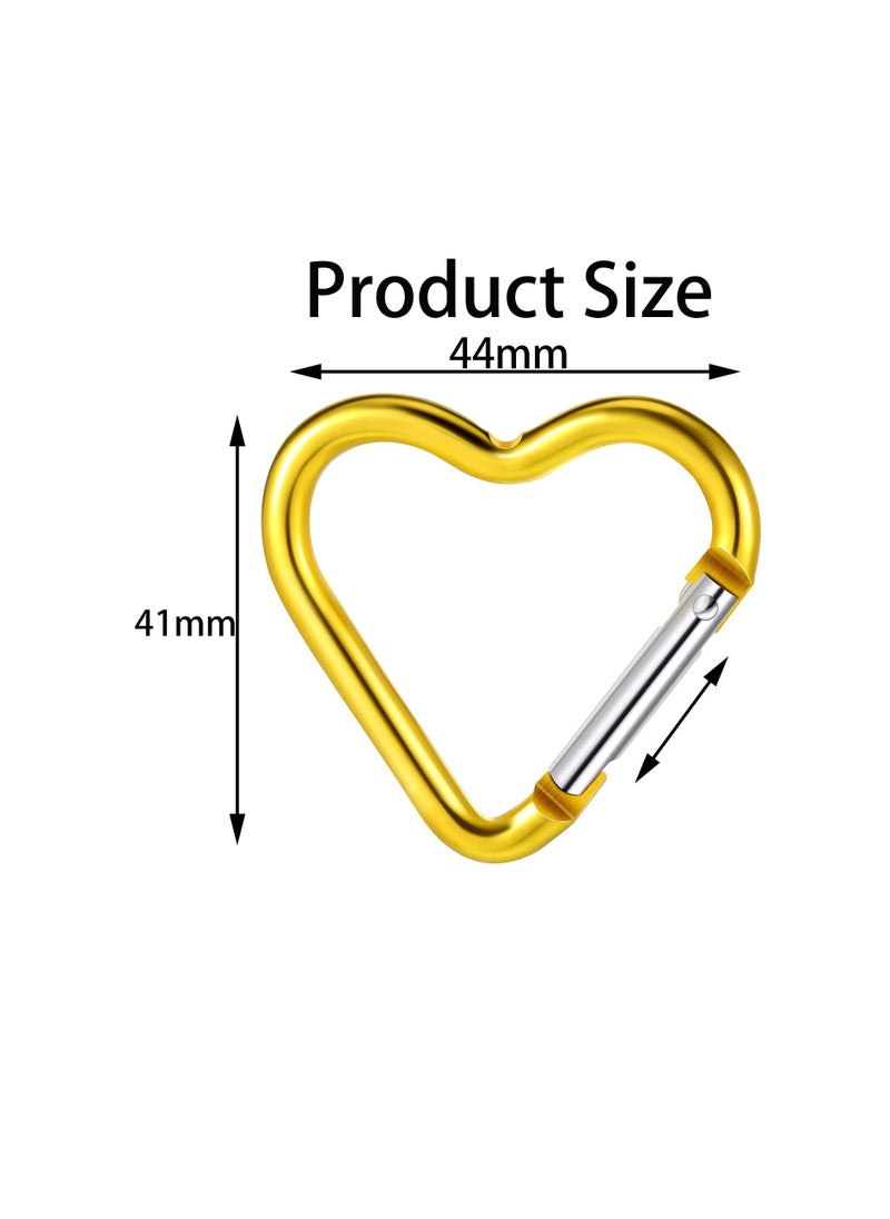 Generic 20 Pieces Heart Carabiner Clips Aluminium Alloy, Mini Size for Keys and Outdoor Use Backpacks  - Image 2