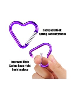Generic 20 Pieces Heart Carabiner Clips Aluminium Alloy, Mini Size for Keys and Outdoor Use Backpacks  - Image 3