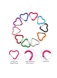 Generic 20 Pieces Heart Carabiner Clips Aluminium Alloy, Mini Size for Keys and Outdoor Use Backpacks  - Image 4