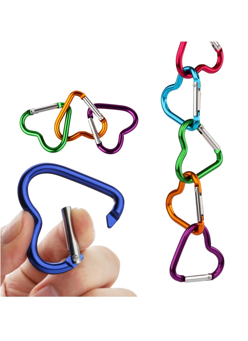 Generic 20 Pieces Heart Carabiner Clips Aluminium Alloy, Mini Size for Keys and Outdoor Use Backpacks  - Image 5