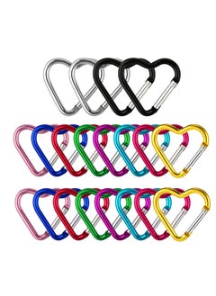 Generic 20 Pieces Heart Carabiner Clips Aluminium Alloy, Mini Size for Keys and Outdoor Use Backpacks  - Image 1