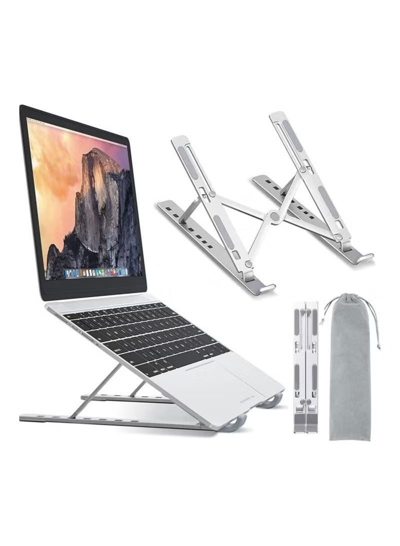 "Adjustable Laptop Stand for Desk - Foldable & Portable Laptop Riser with Ventilated Cooling, Ergonomic Design for MacBook Pro/Air, Dell, HP, Sony, Notebooks - Lightweight, Durable & Space-Saving" - Image 1