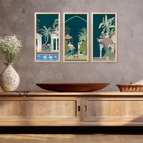 walllane Painting for wall Decoration Frames |Traditional Indian Art Pichwai Wall Décor Paintings | Traditional Indian Art Pichwai Wall Décor Paintings Set of 3 (10x19 inch, C) - Image 5