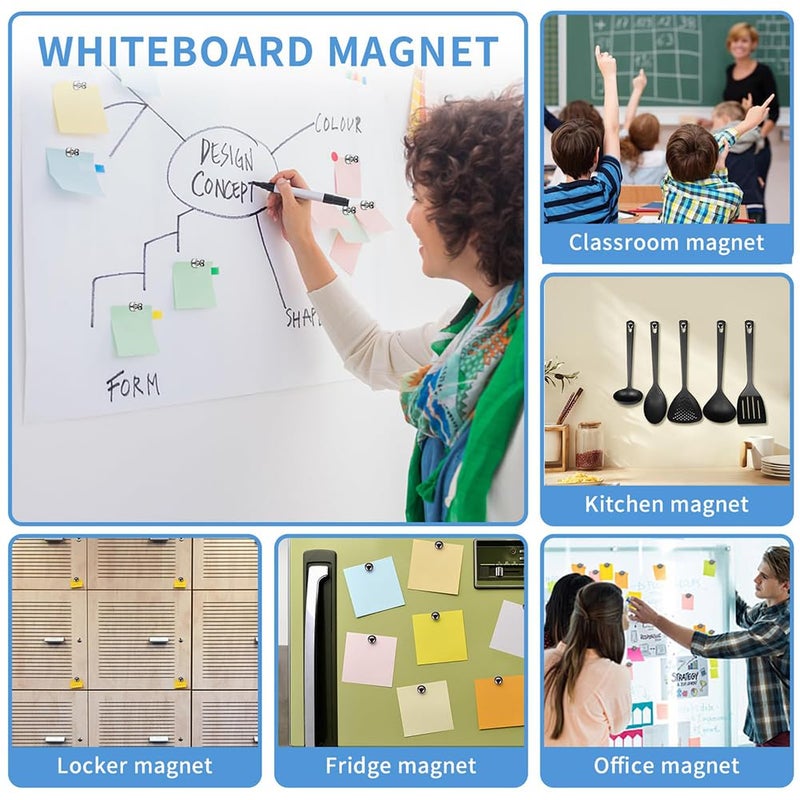 Jubobu 12 PCS Fridge Magnets Magnetic Push Pins Thumbtack Magnet Whiteboard Magnets Map Magnets Office Magnets DIY Magnets for Fridge Whiteboard Craft - Image 4