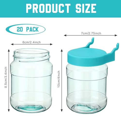 Unittype 20 Set Pegboard Organizer Accessories Peg Boards Jars with Lids Plastic Pegboards Bins Storage Containers Clear Peg Board Wall Organizer for Garage Sewing Office Home SuppliesTurquoise - Image 3