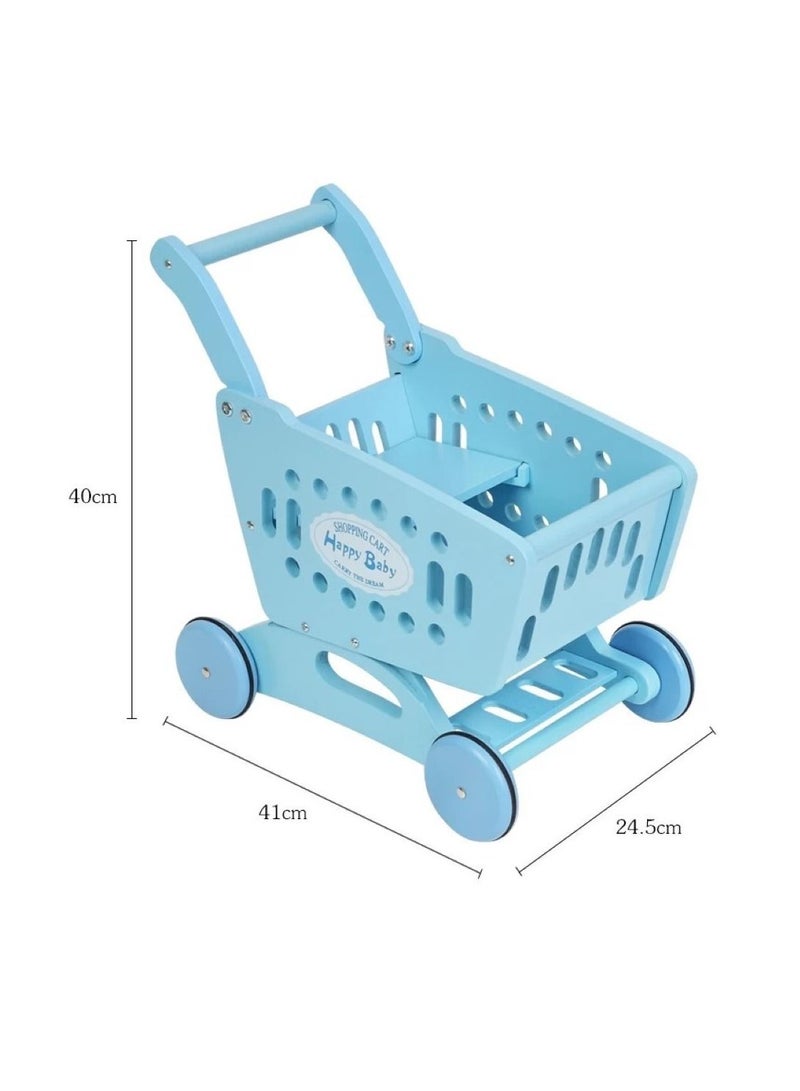 Pikkaboo Woody Buddy Supermarket Trolley-Blue - Image 2