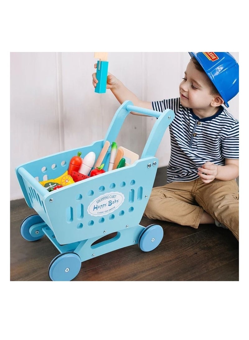 Pikkaboo Woody Buddy Supermarket Trolley-Blue - Image 4