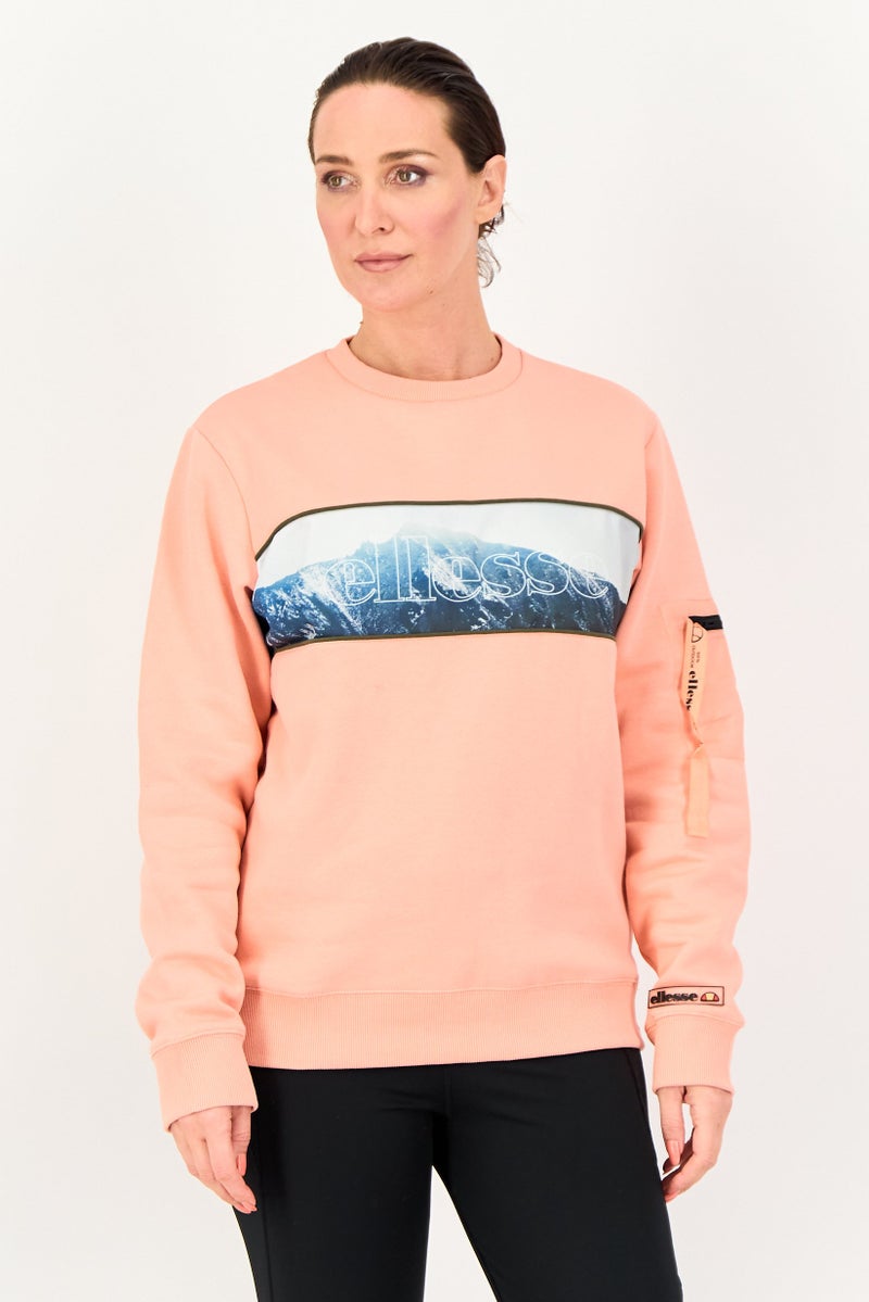 Ellesse Women Sportswear Fit Long Sleeve Outdoor Sweatshirt, Coral - Image 1
