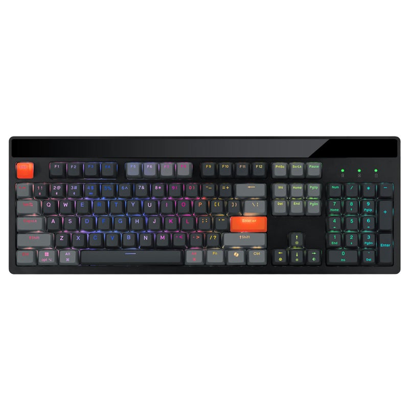 Adesso Easytouch 1300 Mechanical Keyboard RGB Illuminated Hot Swappable Red Switches Wired Wireless Bluetooth Gaming Keyboard with Copilot AI Hotkey for Windows Mac - Image 2